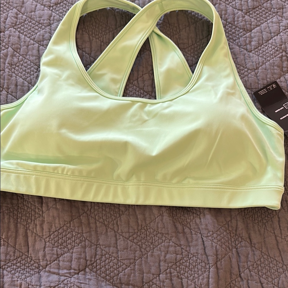 NWT Ideology Green Racerback Sports Bra with Scoop Neckline  Size XL